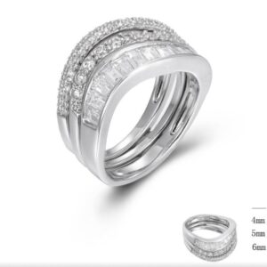 SJ44870, Ladies' Moissanite Ring, S925, Rhodium Plated, White, 6.11g