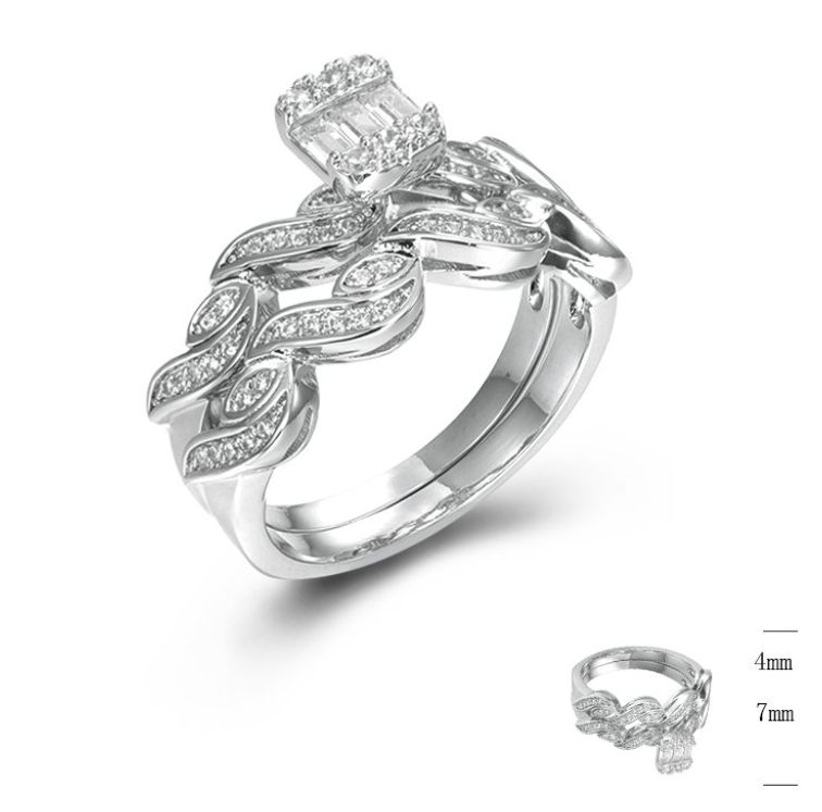 SJ44834, Ladies' Moissanite Ring, S925, Rhodium Plated, White, 5.32g