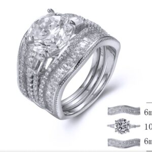 SJ36885, Ladies' Moissanite Ring, S925, Rhodium Plated, White, 10.1g