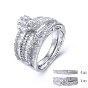 SJ37701, Ladies' Moissanite Ring, S925, Rhodium Plated, White, 6.65g