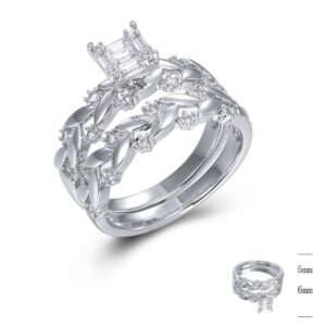 SJ44852, Ladies' Moissanite Ring, S925, Rhodium Plated, White, 4.9g