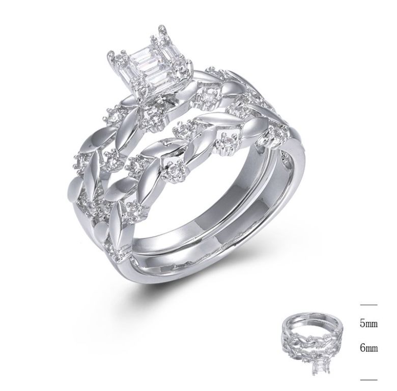 SJ44852, Ladies' Moissanite Ring, S925, Rhodium Plated, White, 4.9g
