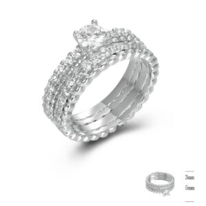 SJ45380, Ladies' Moissanite Ring, S925, Rhodium Plated, White, 5.35g