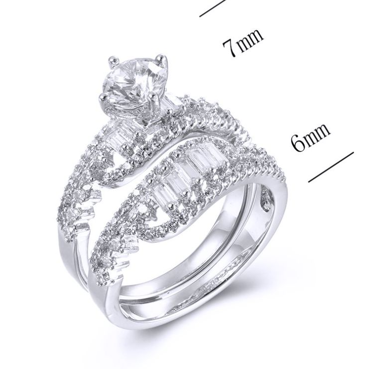 SJ38751, Ladies' Moissanite Ring, S925, Rhodium Plated, White, 5.68g