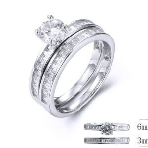 SJ33793, Ladies' Moissanite Ring, S925, Rhodium Plated, White, 3.99g