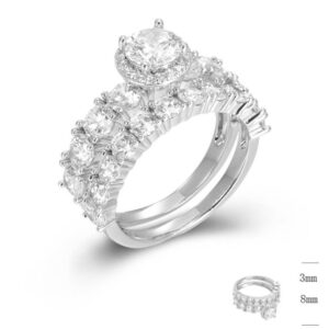 SJ46229, Ladies' Moissanite Ring, S925, Rhodium Plated, White, 6.18g