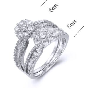 SJ37693, Ladies' Moissanite Ring, S925, Rhodium Plated, White, 5.63g