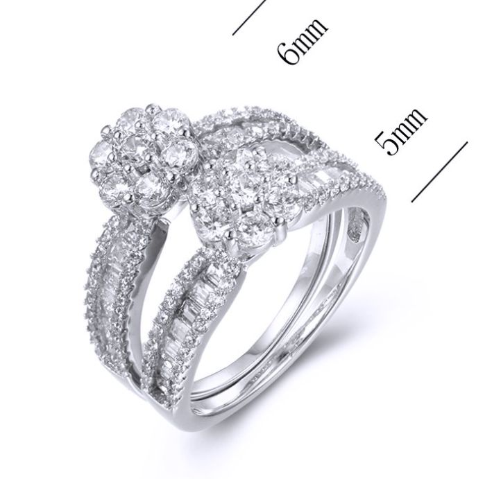SJ37693, Ladies' Moissanite Ring, S925, Rhodium Plated, White, 5.63g