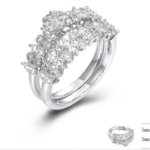 SJ44841, Ladies' Moissanite Ring, S925, Rhodium Plated, White, 4.54g