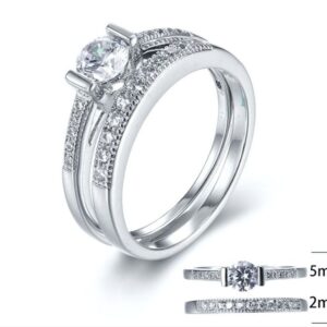 SJ28710, Ladies' Moissanite Ring, S925, Rhodium Plated, White, 3.65g