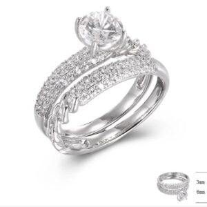 SJ43551, Ladies' Moissanite Ring, S925, Rhodium Plated, White, 4.03g
