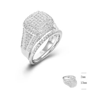 SJ22413, Ladies' Moissanite Ring, S925, Rhodium Plated, White, 6.83g