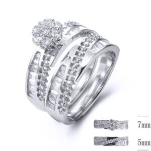 SJ33775, Ladies' Moissanite Ring, S925, Rhodium Plated, White, 6.1g