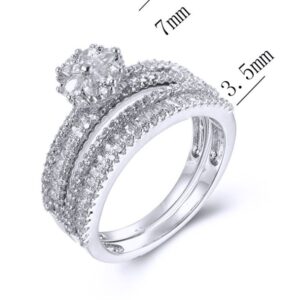 SJ38757, Ladies' Moissanite Ring, S925, Rhodium Plated, White, 4.74g