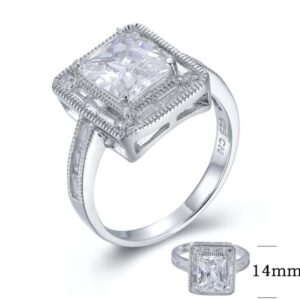 SJ26345, Ladies' Moissanite Ring, S925, Rhodium Plated, White, 5.3g