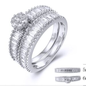 SJ37698, Ladies' Moissanite Ring, S925, Rhodium Plated, White, 5.65g