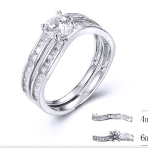 SJ33785, Ladies' Moissanite Ring, S925, Rhodium Plated, White, 3.35g