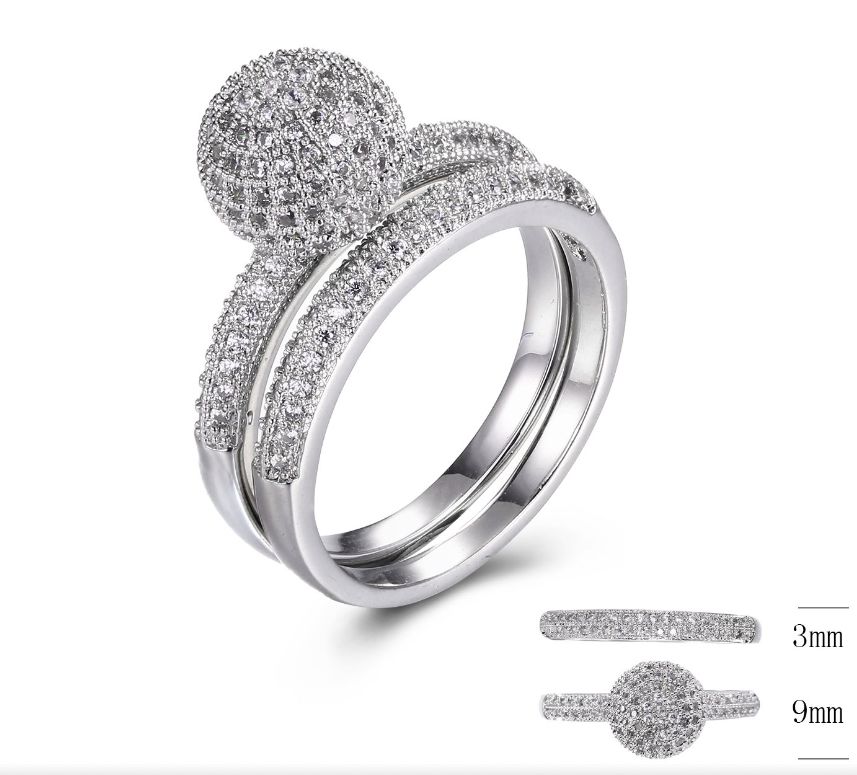 SJ31138, Ladies' Moissanite Ring, S925, Rhodium Plated, White, 5.48g