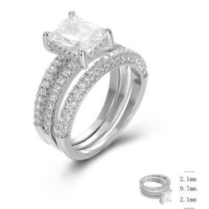 SJ46811, Ladies' Moissanite Ring, S925, Rhodium Plated, White, 6.82g