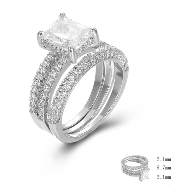 SJ46811, Ladies' Moissanite Ring, S925, Rhodium Plated, White, 6.82g