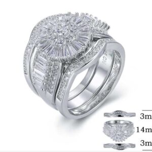 SJ26335, Ladies' Moissanite Ring, S925, Rhodium Plated, White, 11.1g