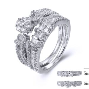 SJ37696, Ladies' Moissanite Ring, S925, Rhodium Plated, White, 5.71g