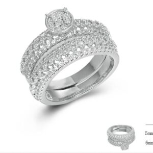 SJ44835, Ladies' Moissanite Ring, S925, Rhodium Plated, White, 6.61g