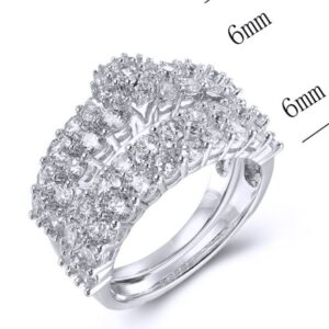 SJ38742, Ladies' Moissanite Ring, S925, Rhodium Plated, White, 5.75g