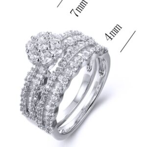 SJ37694, Ladies' Moissanite Ring, S925, Rhodium Plated, White, 5.41g