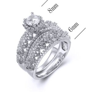 SJ38736, Ladies' Moissanite Ring, S925, Rhodium Plated, White, 6.72g