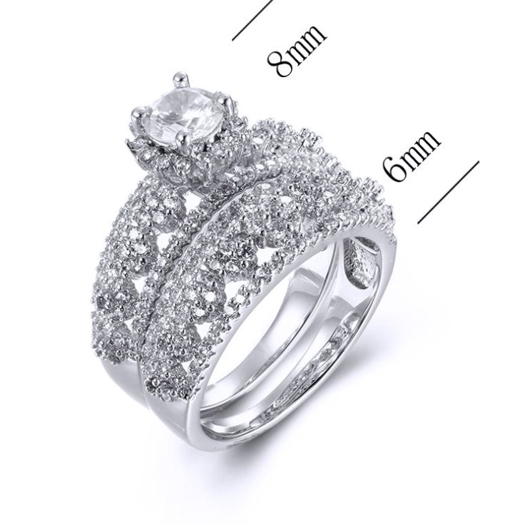 SJ38736, Ladies' Moissanite Ring, S925, Rhodium Plated, White, 6.72g