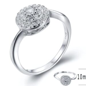 SJ16103, Ladies' Moissanite Ring, S925, Rhodium Plated, White, 2.7g
