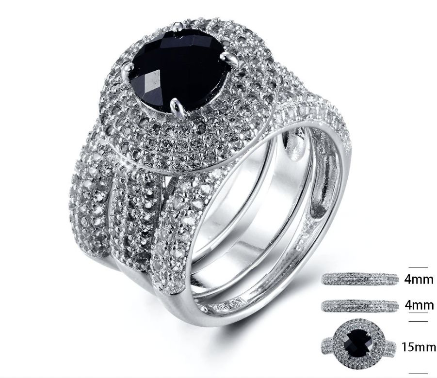SJ23214, Ladies' Moissanite Ring, S925, Rhodium Plated, White, 6.23g