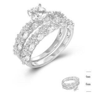 SJ45582, Ladies' Moissanite Ring, S925, Rhodium Plated, White, 4.67g