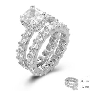 SJ46813, Ladies' Moissanite Ring, S925, Rhodium Plated, White, 8.8g