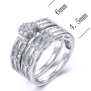SJ37684, Ladies' Moissanite Ring, S925, Rhodium Plated, White, 5.57g