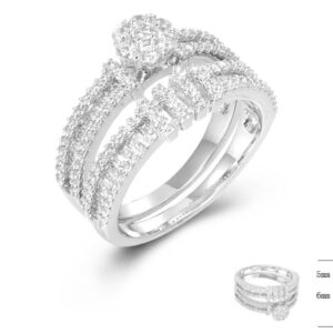 SJ45789, Ladies' Moissanite Ring, S925, Rhodium Plated, White, 5.66g