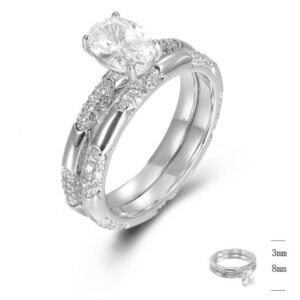 SJ45469, Ladies' Moissanite Ring, S925, Rhodium Plated, White, 5.38g