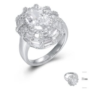SJ44869, Ladies' Moissanite Ring, S925, Rhodium Plated, White, 7.5g