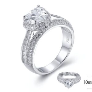 SJ26319, Ladies' Moissanite Ring, S925, Rhodium Plated, White, 4.99g