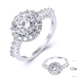 SJ38669, Ladies' Moissanite Ring, S925, Rhodium Plated, White, 3.36g
