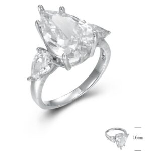 SJ44867, Ladies' Moissanite Ring, S925, Rhodium Plated, White, 5.2g