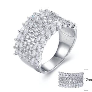 SJ30280, Ladies' Moissanite Ring, S925, Rhodium Plated, White, 5.4g