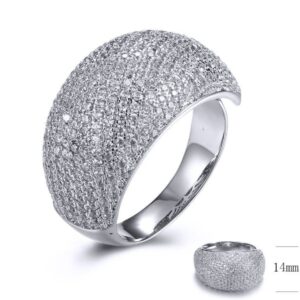 SJ21074, Ladies' Moissanite Ring, S925, Rhodium Plated, White, 9.81g