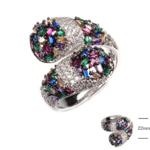 SJ39519, Ladies' Moissanite Ring, S925, Rhodium Plated, White, 5.41g