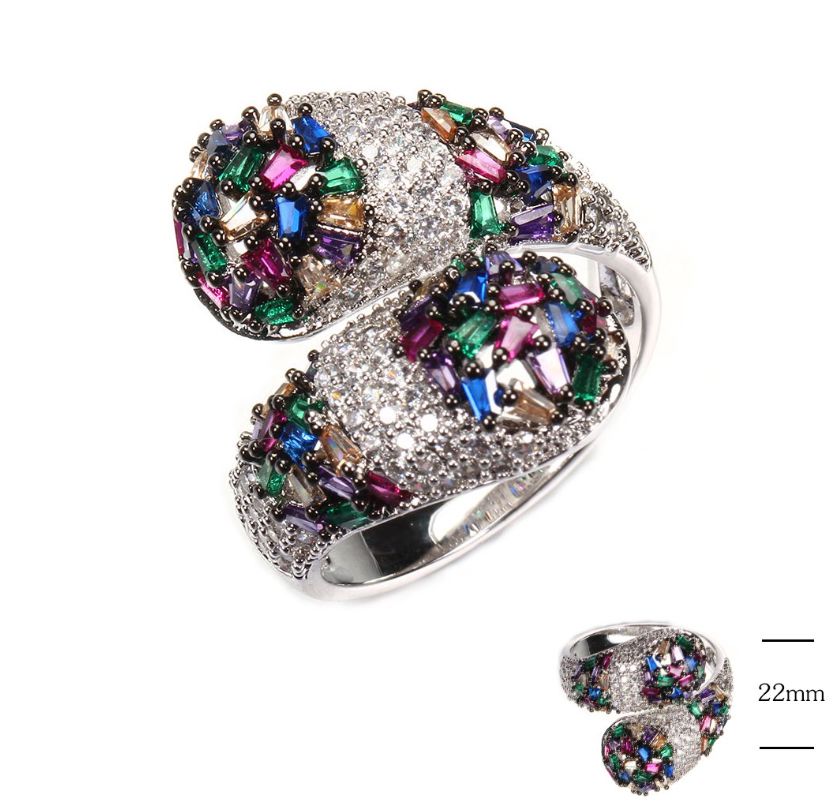 SJ39519, Ladies' Moissanite Ring, S925, Rhodium Plated, White, 5.41g