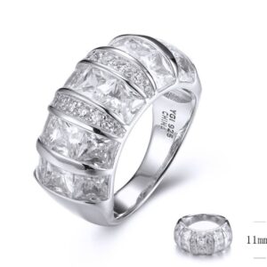 SJ32026, Ladies' Moissanite Ring, S925, Rhodium Plated, White, 9.79g