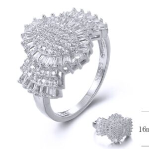 SJ23650, Ladies' Moissanite Ring, S925, Rhodium Plated, White, 4.52g