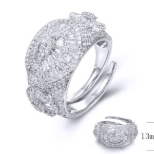 SJ34374, Ladies' Moissanite Ring, S925, Rhodium Plated, White, 5.78g