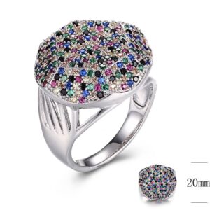 SJ31023-C, Ladies' Moissanite Ring, S925, Rhodium + Black Rhodium Plated, Silver, 8.64g